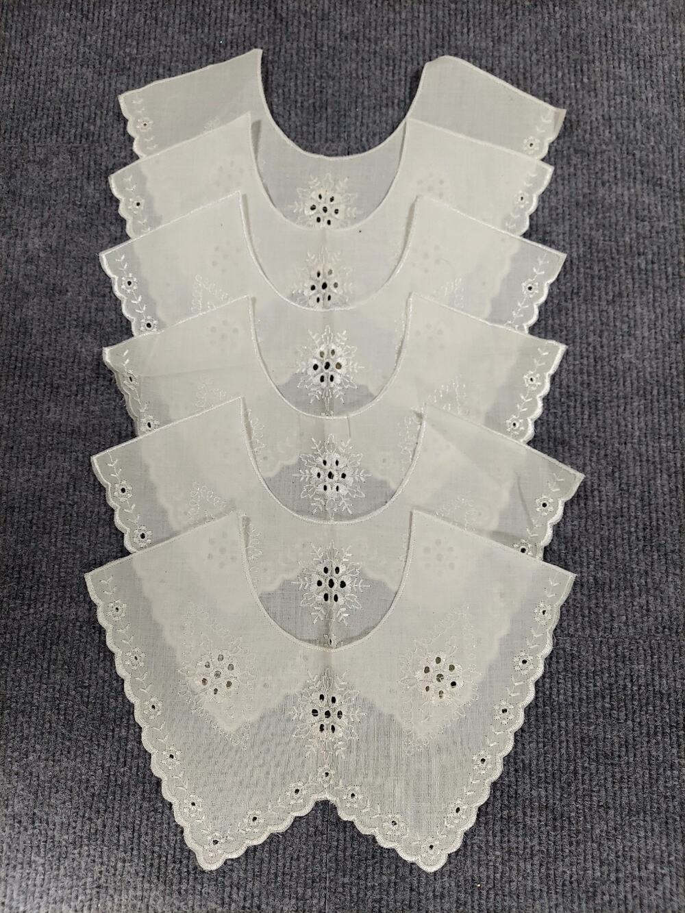 Embroidered Lace Collar Applique Crafting Floral Eyelet Sewing Motif White Lot 6